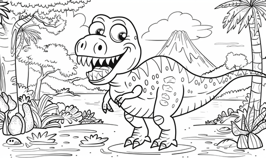 Dinozauras T-Rex Spalvinimo Lapas