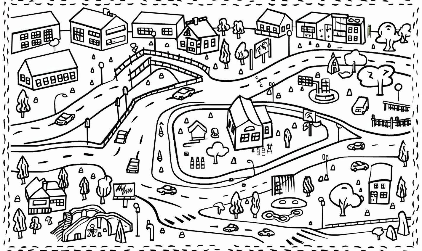 Miestas iš viršaus Spalvinimo lapas