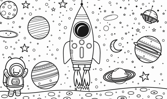 Kosmosas Spalvinimo lapas